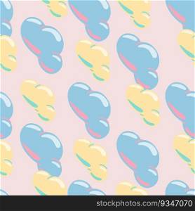 Simple clouds seamless pattern. Primitive art. For fabric design, textile print, wrapping paper, cover. Vector illustration. Simple clouds seamless pattern. Primitive art.