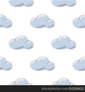 Simple clouds seamless pattern. Primitive art. For fabric design, textile print, wrapping paper, cover. Vector illustration. Simple clouds seamless pattern. Primitive art.