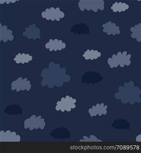 Simple clouds seamless pattern. Weather background design for fabric and decor. Texture for wallpaper, background, scrapbook. Vector illustration. Clouds seamless pattern. Weather background design illustration