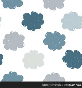Simple clouds seamless pattern. Weather background. Texture for wallpaper, background, scrapbook. Vector illustration. Simple clouds seamless pattern. Weather background illustration.