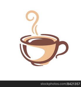 simple coffee cup vector For the hot drink menu in the cafe