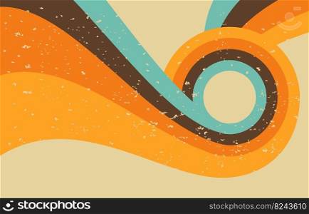 Simple Colorful Circle Wave Retro Flat Background