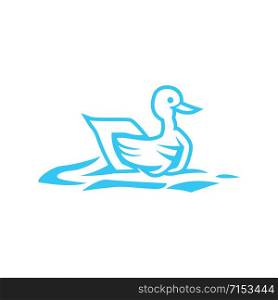 Simple colorful elegant duck logo, abstract duck logo.
