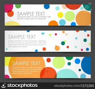 Simple colorful horizontal banners - with circles