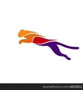 simple colorful tiger jump and run vector illustration