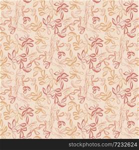 Simple cute naive leaves seamless pattern for background, wrap, fabric, textile, wrap, surface, web and print design. Vintage vibes foliage fabric repeatable motif