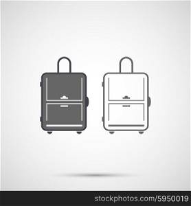 Simple design vector icon travel bag. Simple design vector icon travel bag.