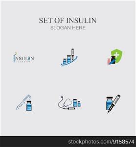 simple design vector of insulin injection logo set on grey back ground