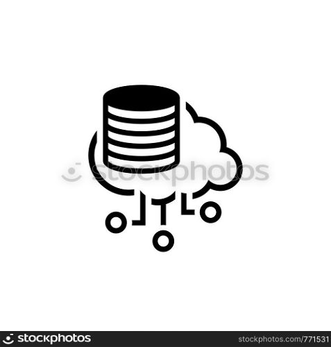 Simple Distributed Storage Vector Line Icon with storage devices.. Simple Distributed Storage Vector Icon