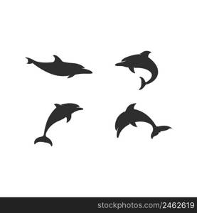 simple dolphin logo vector icon illustration design