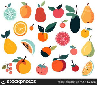 Simple doodle fruits set. Vector Illustration EPS10. Simple doodle fruits set. Vector Illustration. EPS10