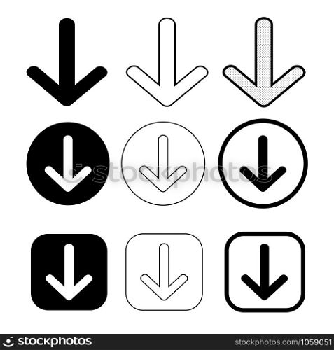 Simple download icon sign design