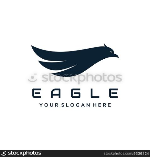 Simple eagle bird logo design with creative idea.Vector illustration.