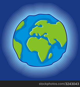 Simple earth globe icon, cartoon style