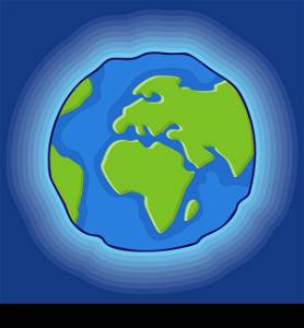 Simple earth globe icon, cartoon style