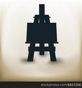 simple easel. Simple symbolic image of an easel in full-length