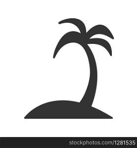 Simple editable icon. Island with a palm tree. Simple flat design for websites and apps