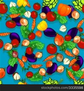 Simple elegant seamless pattern with fresh vegetables