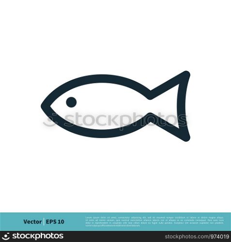 Simple Fish Line Icon Vector Logo Template Illustration Design. Vector EPS 10.