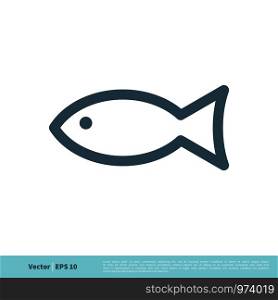 Simple Fish Line Icon Vector Logo Template Illustration Design. Vector EPS 10.