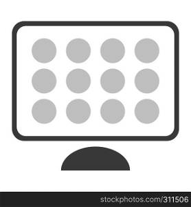 Simple flat design style vector of a computer with app icons on screen
