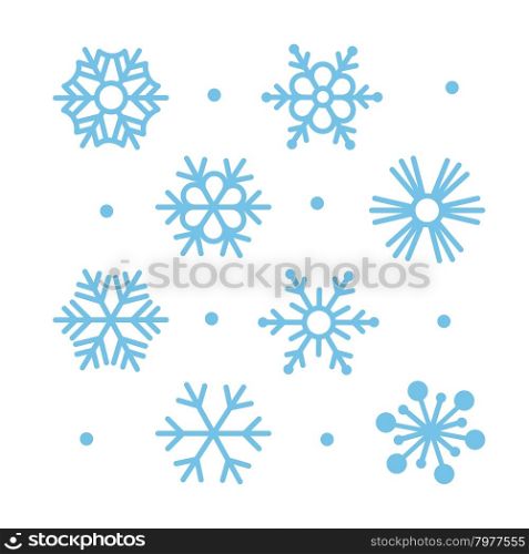 Simple Flat Snowflakes Icon Set