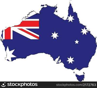 Simple flat vector administrative flag map of AUSTRALIA