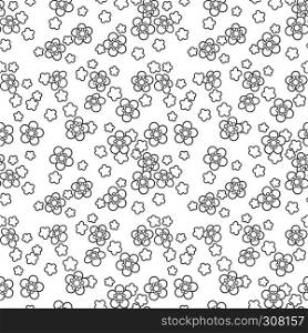 Simple floral pattern seamless vector backdrop on white. Simple floral backdrop
