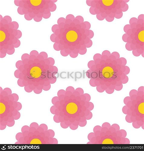 Simple floral seamless pattern. Background with cute identical flowers. Template for fabric, wallpaper, paper vector illustration