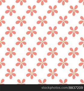 Simple floral seamless pattern. Hand drawn flowers background. Cute spring blossom template. Print for packaging, paper, textile vector illustration. Simple floral seamless pattern. Hand drawn flowers background