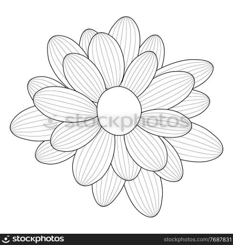 simple flower chamomile drawn by lines. Vector Illustration. EPS10. simple flower chamomile drawn by lines. Vector Illustration