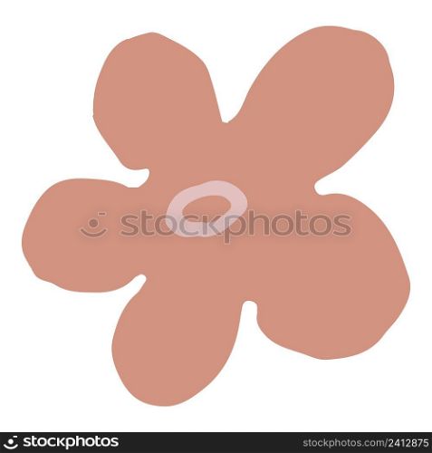 Simple flower design element isolated. Hand drawn vector.. Simple flower design element isolated.