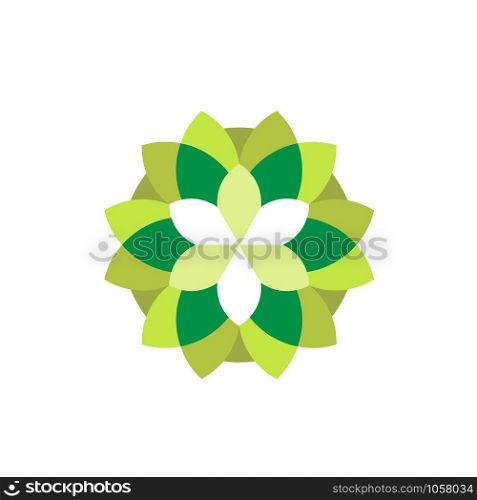 simple flower green color vector illustration