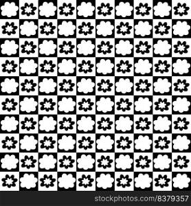 Simple flowers monochrome aesthetic seamless pattern. Floral geometric checkerboard print for fabric, paper, stationery. Doodle vector illustration for decor and design.