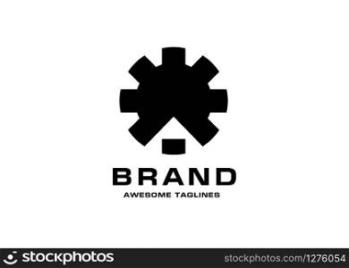 simple gear house vector,Gear Logo Vector Industrial symbol icon design illustration