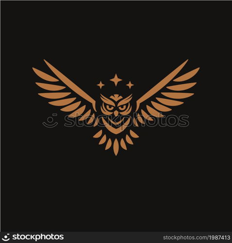 simple geometric color of owl logo vector concept