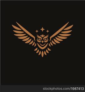 simple geometric color of owl logo vector concept