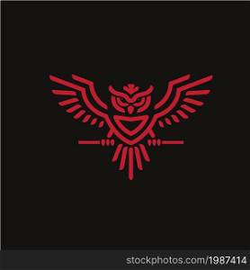 simple geometric color of owl logo vector concept