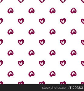 Simple geometric hearts seamless pattern on white background. Valentines Day backdrop. Design for fabric, textile print, wrapping paper. Vector illustration. Simple geometric hearts seamless pattern on white background.