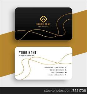 simple golden line luxury business card design