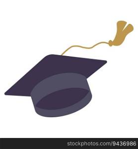 Simple graduation cap. Academic cap. University education hat illustration. Graduation concept symbol icon. Vector Illustration