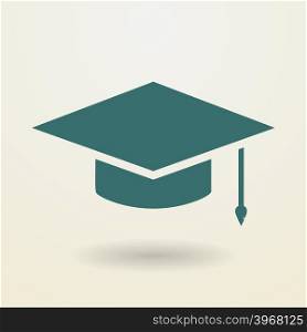 Simple graduation cap icon. Vector illustration. eps10. Simple graduation cap icon