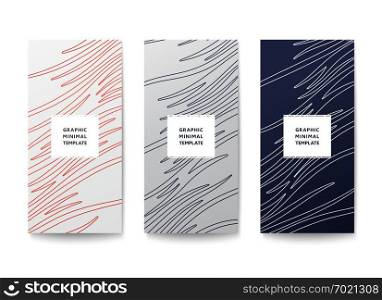 Simple graphic banner with wavy lines pattern. Minimal lineart design. Vector template. Minimal graphic banner design