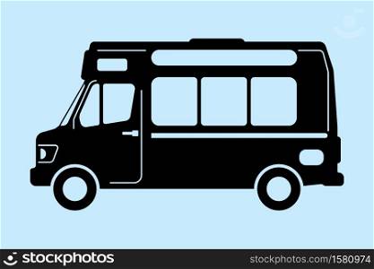simple graphic of a food truck. background. food truck graphic