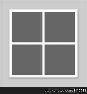 Simple gray photo collage template Royalty Free Vector Image