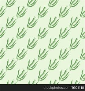 Simple green seaweeds seamless pattern. Marine plants wallpaper. Underwater foliage backdrop. Design for fabric, textile print, wrapping, cover. Vector illustration.. Simple green seaweeds seamless pattern. Marine plants wallpaper. Underwater foliage backdrop.