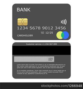 simple grey mock up credit card vector illustration