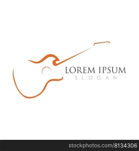 Simple Guitar Music Logo Vector Illustration