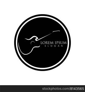 Simple Guitar Music Logo Vector Illustration
