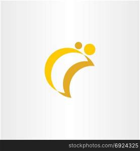 simple half moon logo icon design